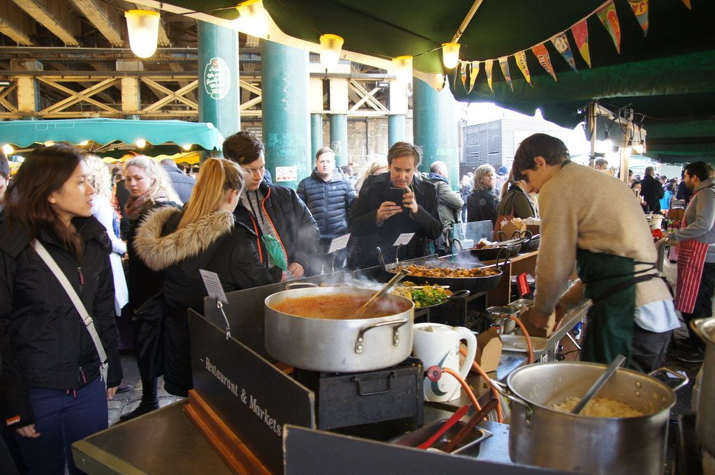 A food stall at Borough Market, London